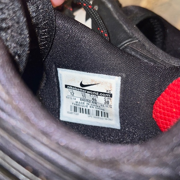 Nike Vapor Red & Black Baseball Cleats Sz 12 - Picture 8 of 15